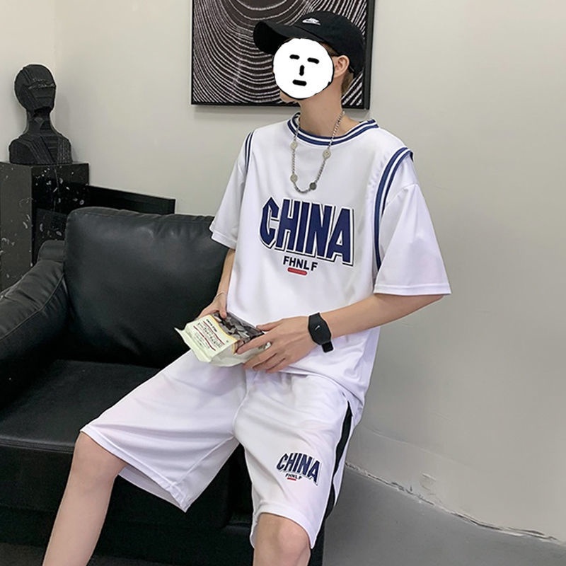 Áo Thun Tay Ngắn Giả Lụa Mát Thời Trang Mùa Hè 2022 Dành Cho Nam