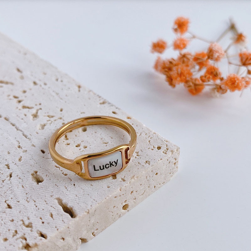 Nhẫn thép titan thiết kế đơn giản phong cách sang trọng cho nữ