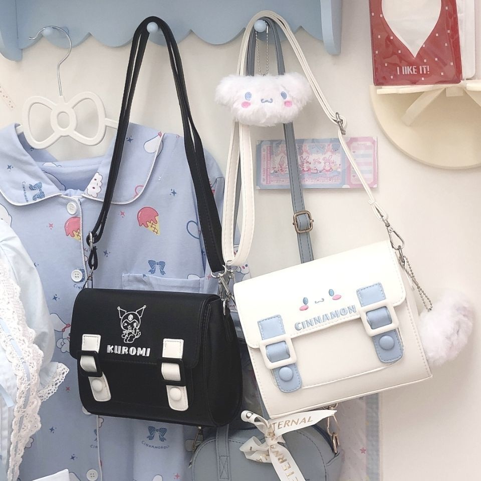 ❖Cặp Học Sinh Kuromi❖Túi Xách Da pu Hình Chú Chó Tai To Dễ Thương Phong Cách Mới Cho Học Sinh