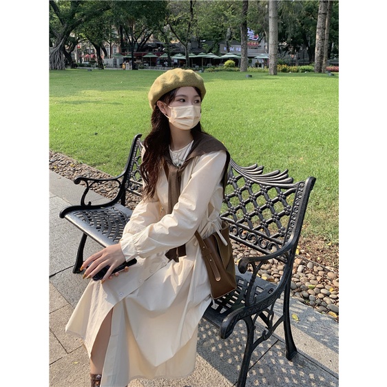 [Augustcloth] Khăn choàng màu cà phê Hàn Quốc