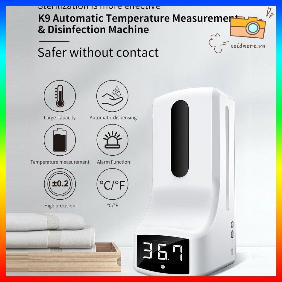 [SOE]  K9 Automatic Sensor Free Hand Soap Dispenser Infrared Thermometer Integrated Hotel Bathroom Hand Sanitizer Machine