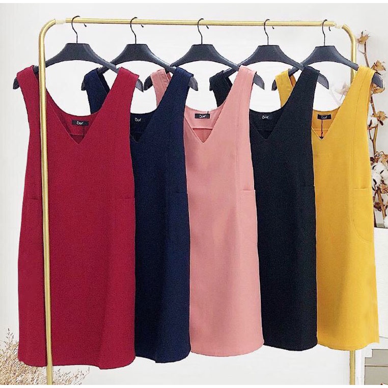 [HANNA] Đầm bầu yếm công sở yếm rời có size 40-80kg CHẤT VẢI CAO CẤP thấm mồ hôi thoáng mát không xù không nhăn