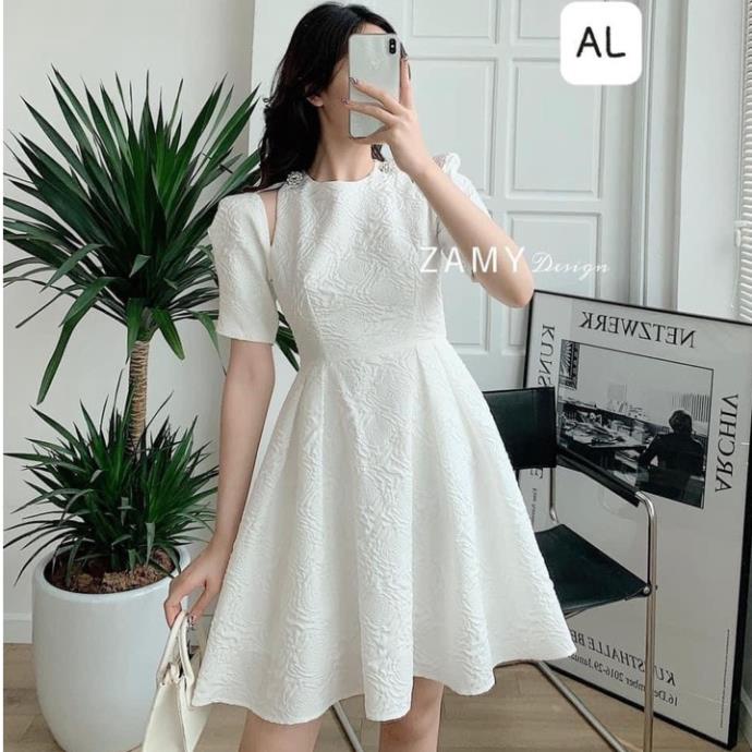 [ 𝐅𝐑𝐄𝐄 𝐒𝐇𝐈𝐏 ]  ĐẦM DỰ TIỆC SANG CHẢNH THIẾT KẾ TIỂU THƯ TAY BỒNG HỞ VAI