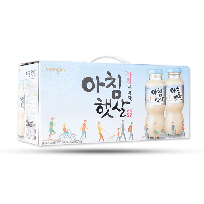  Thùng 24 chai nước gạo rang Woongjin Hàn Quốc (180ml/chai)