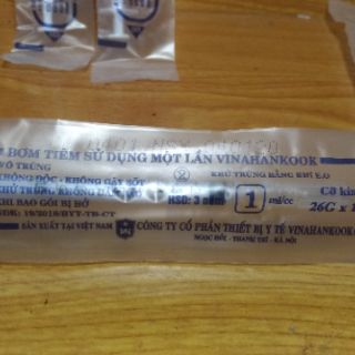 10 cái Bơm tiêm 1cc VINAHANKOOK