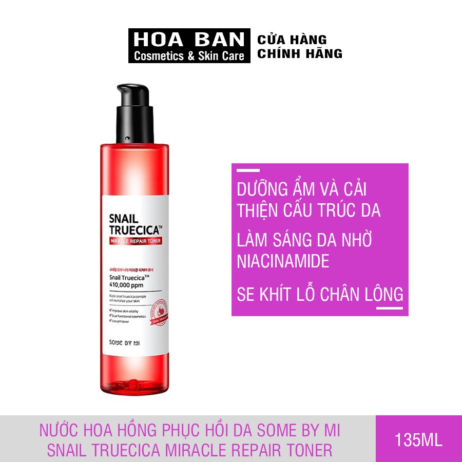 Nước hoa hồng phục hồi da Some By Mi Snail Truecica Miracle Repair Toner 135ml - HB0189