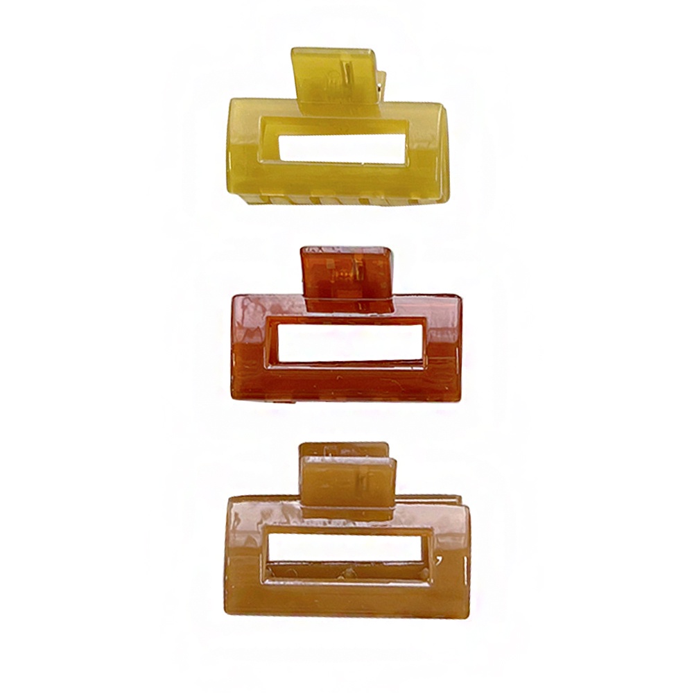 Set 2 Kẹp Tóc Nhựa 4 * 2.5cm Màu Thạch Thanh Lịch Và Đơn Giản Cho Nữ