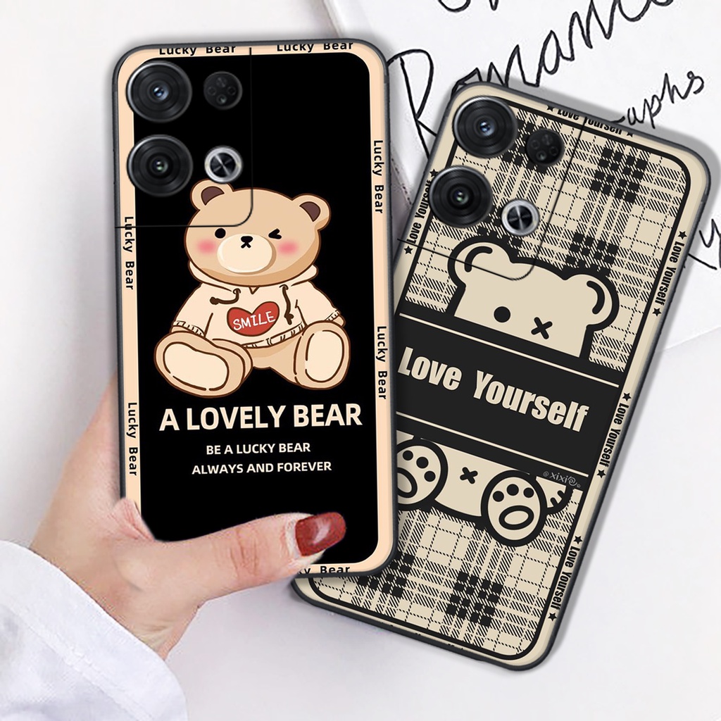 Ốp lưng Oppo Reno 8 4G / Reno 8 5G / Reno 8Z 5G / Reno 8 Pro gấu cute bo viền cực hot giá rẻ