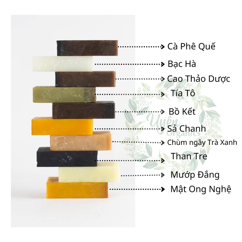 Xà bông sinh dược thảo dược set 10 bánh🏡Tặng 1 bánh+ 10 túi lưới chính hãng🏡thiên nhiên,organics