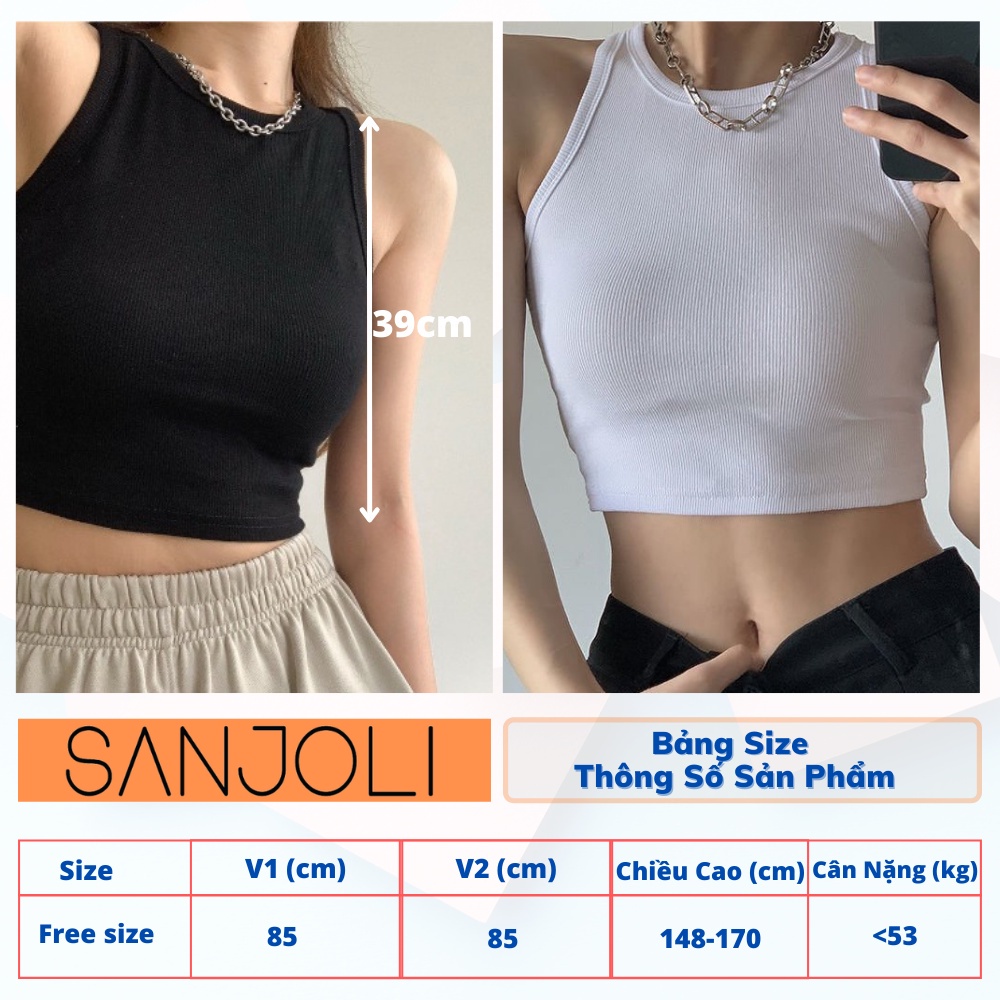 Lịch Sử Giá Áo Croptop Ba Lỗ Nữ Sanjoli Thun Ôm Body Sexy Đẹp Kiểu Dáng  Jennie Hàn Quốc Cá Tính 2 Màu Đen Trắng Ao013 - Đang Giảm ₫19,100 Tháng  8/2023 - Beecost
