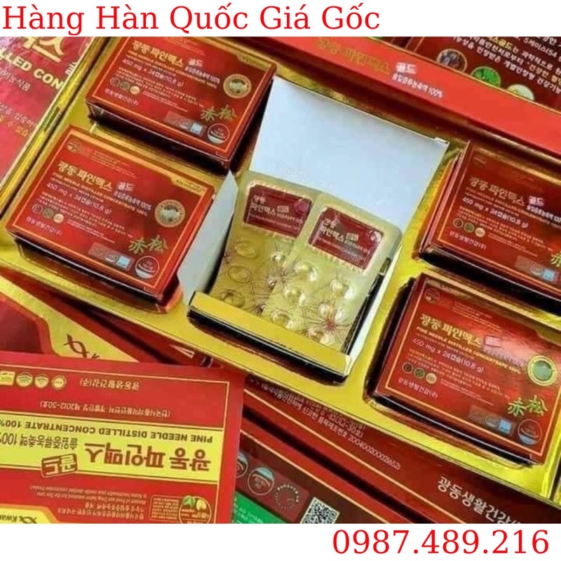 Tinh dầu thông đỏ Kwangdong Hàn Quốc giúp ăn ngủ tốt, kéo dài tuổi thọ hộp 120 viên - CO112