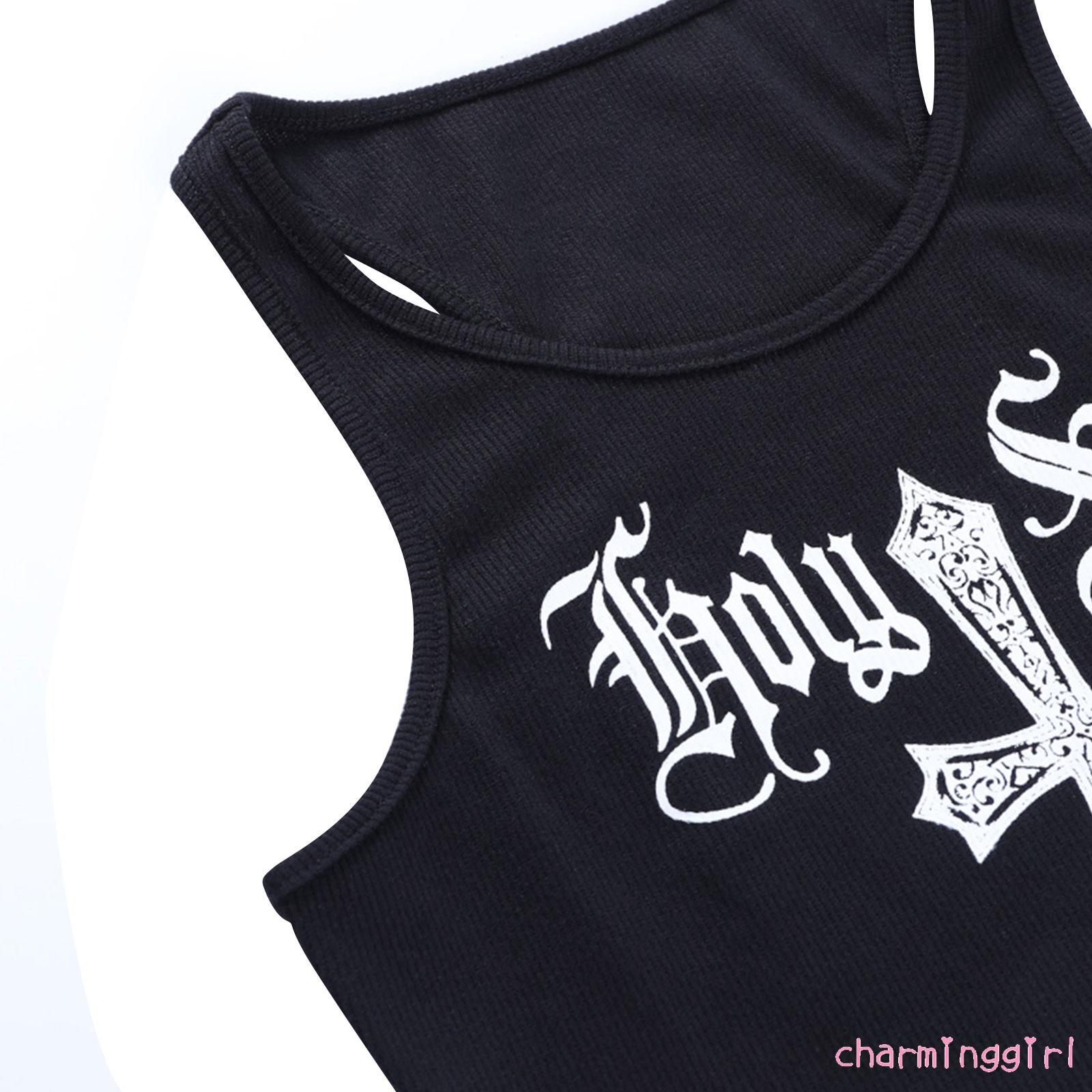 Áo croptop không tay họa tiết in thời trang cho nữ | BigBuy360 - bigbuy360.vn