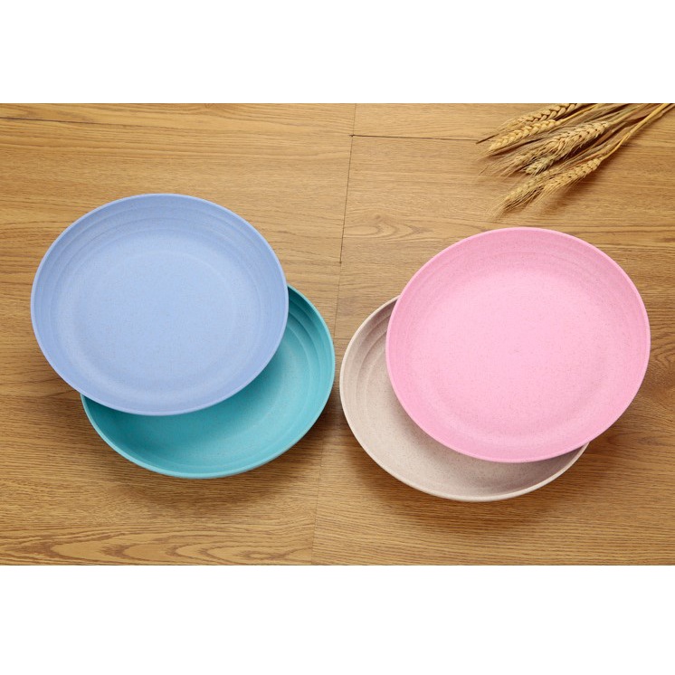 Bộ 4 Đĩa/Bộ Dĩa 4 Màu/Dĩa Tròn 19.7 cm Lòng Sâu/Đĩa Chất Liệu Lúa Mạch Thân Thiện Với Môi Trường