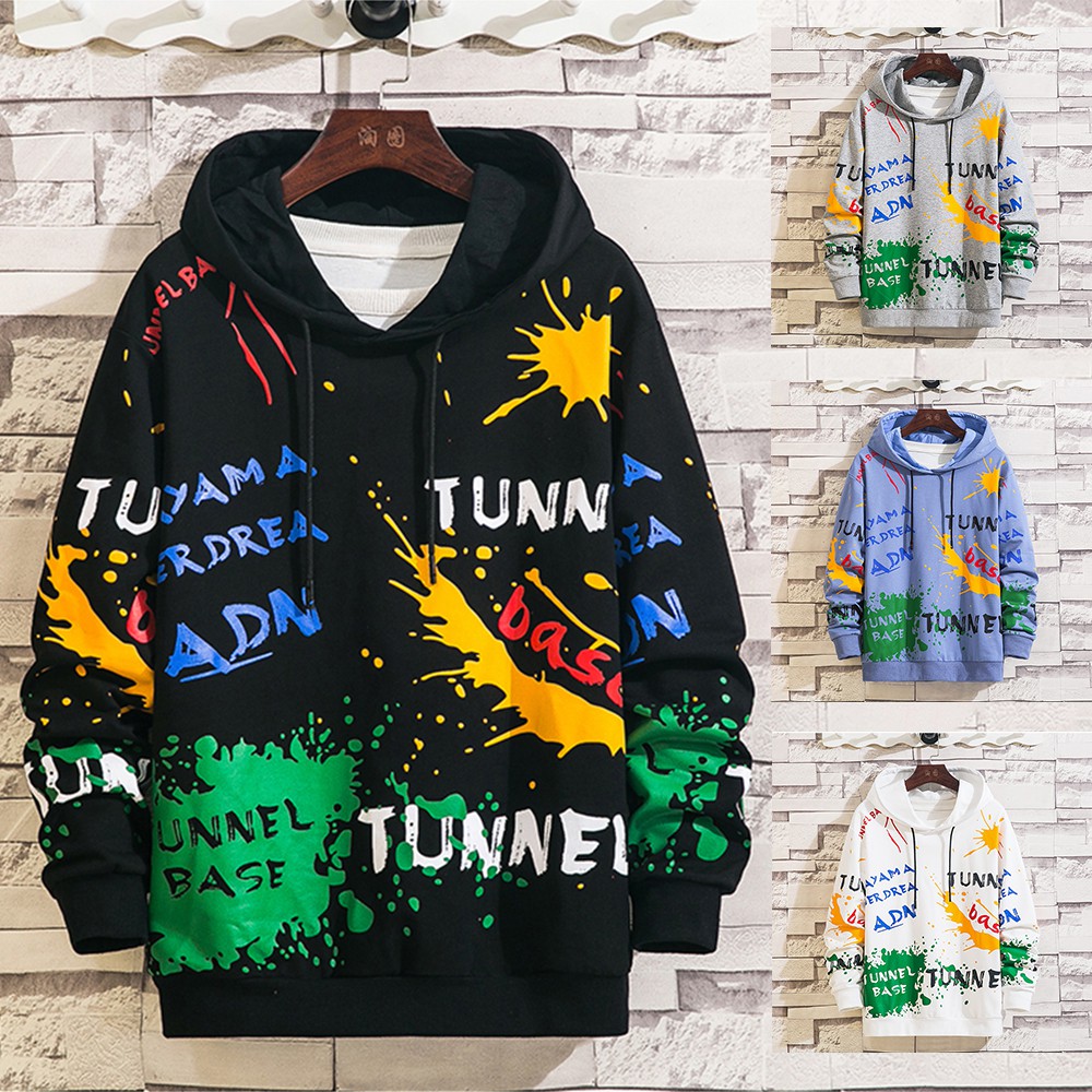 Áo Hoodies Nỉ Nam TUNNEL Mỏng Nhẹ Có Mũ Trùm Đầu In Hình Vẩy Sơn ZENKODLMEN AO TOP NAM 90000174