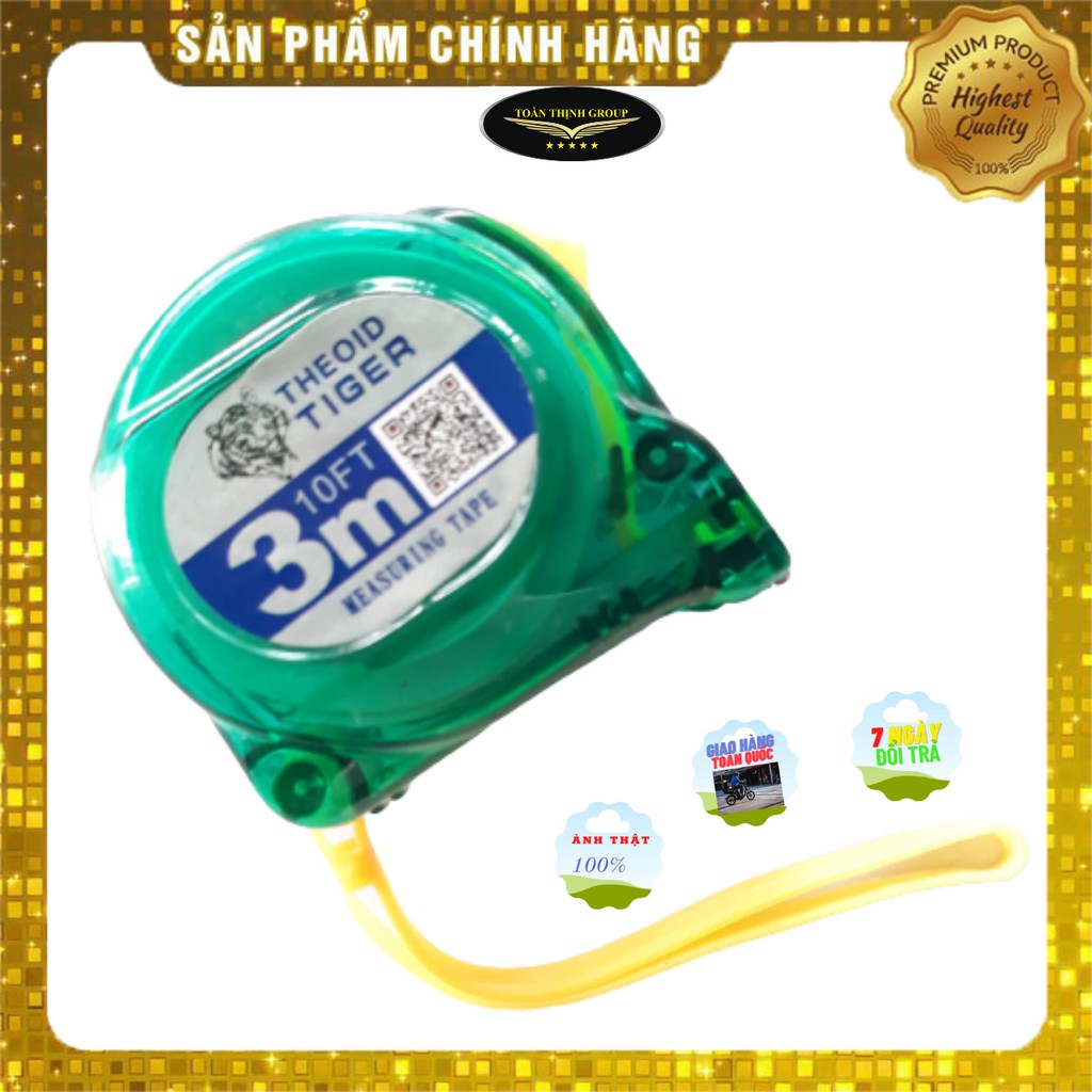 Thước Cuộn, Thước Dây Lỗ Ban - Nhiều Kích Cỡ 3m, 5m, 7m5, 10m - Thước 1 Mặt, 2 Mặt Hiệu Theoid Tiger