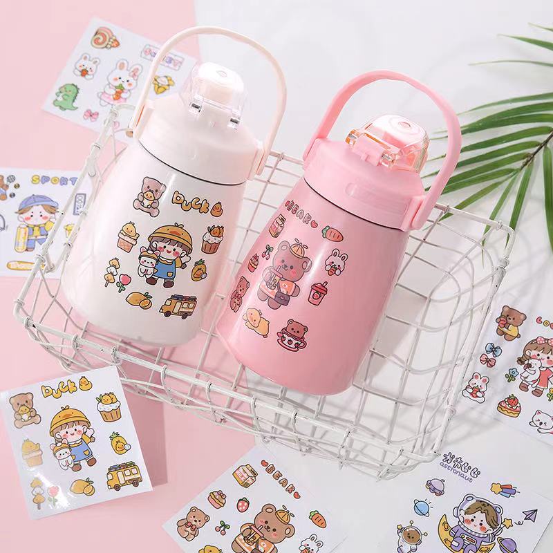 Sticker Dán Trang Trí Điện Thoại / Sổ Tay / Nhật Ký Hình Bình Chân Không Hoạt Hình Bằ