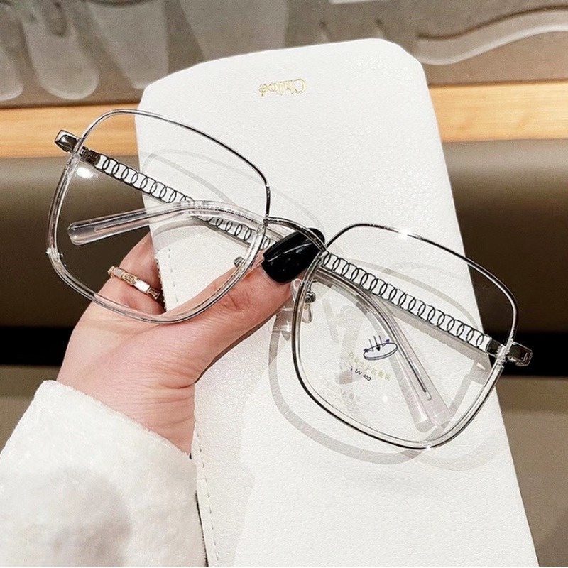 Mắt kính cận thị JIUERBA chống bức xạ gọng vuông bằng kim loại nhập khẩu chất lượng cao thời trang cho nam và nữ