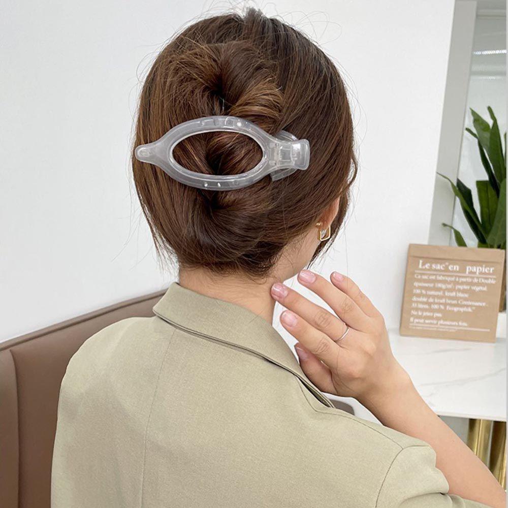 Kẹp Tóc Đuôi Vịt Bằng Acrylic Trong Suốt Phong Cách Vintage Thời Trang Dành Cho Nữ Giá Đỡ