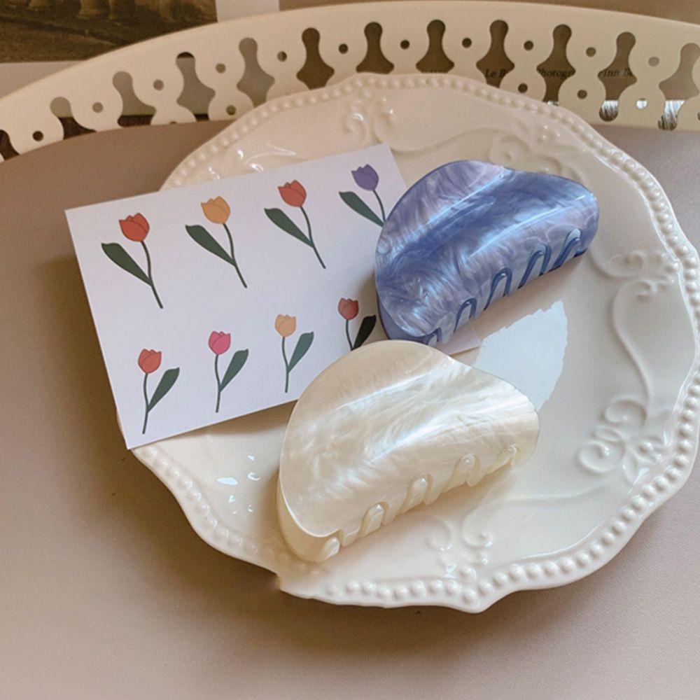 TWINKLE Kẹp Tóc Càng Cua Bằng Acrylic Họa Tiết Vân Đá Cẩm Thạch Phong Cách Vintage Mới