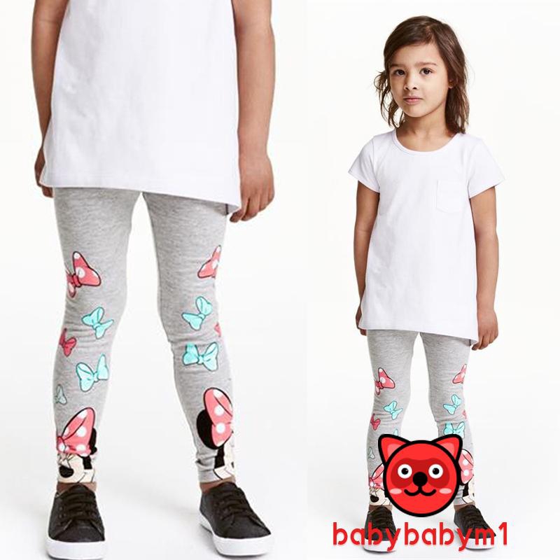 Quần Legging In Hình Chuột Mickey Cho Bé Gái Từ 2-7 Tuổi