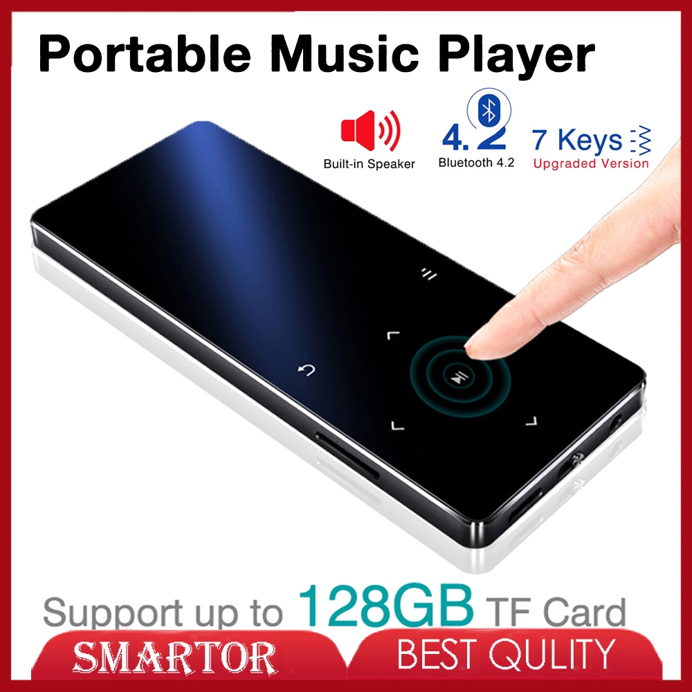 Máy nghe nhạc Mp3 VIRWIR màn hình cảm ứng bluetooth / thu âm / E-Book / FM Walkman hỗ trợ thẻ nhớ 4Gb 128GB TF