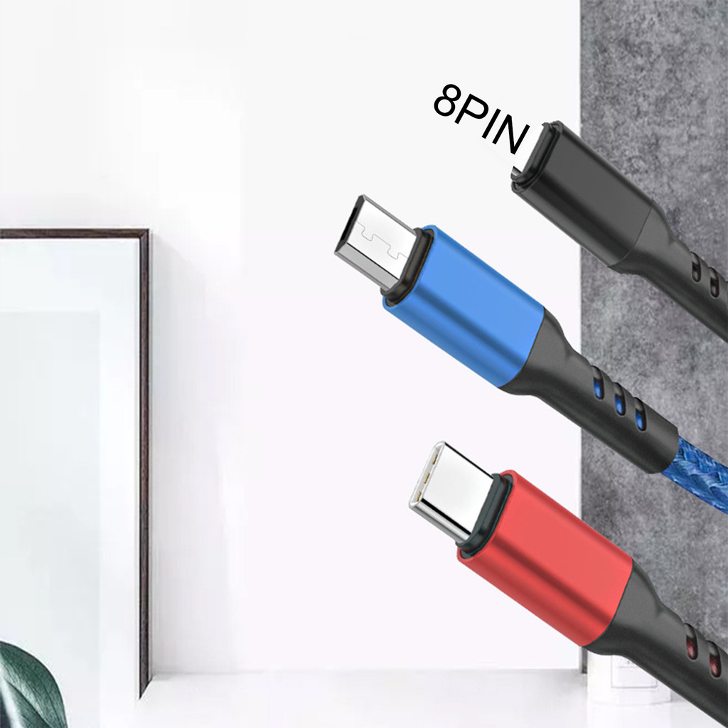 Dây Cáp Sạc Nhanh Usb Loại C 3 Trong 1 Tiện Dụng Cho Iphone Samsung Xiaomi