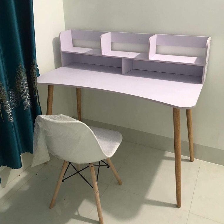 Bàn học giá rẻ kết hợp kệ sách đa ngăn mặt MDF chống xước chống nước thương hiệu IGA -GP197
