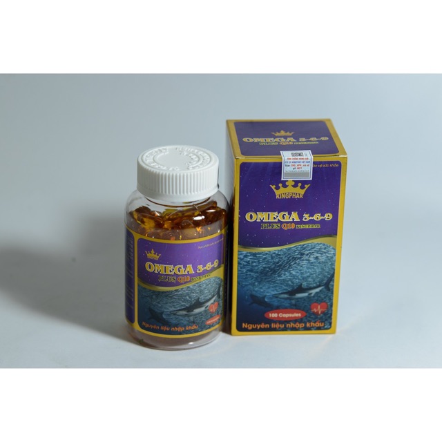 Dầu Cá OMEGA  369 plus COENZYM Q10 Kingphar  - Hộp 100 viên -Hỗ trợ chống oxi hóa, hỗ trợ chức năng tim mạch