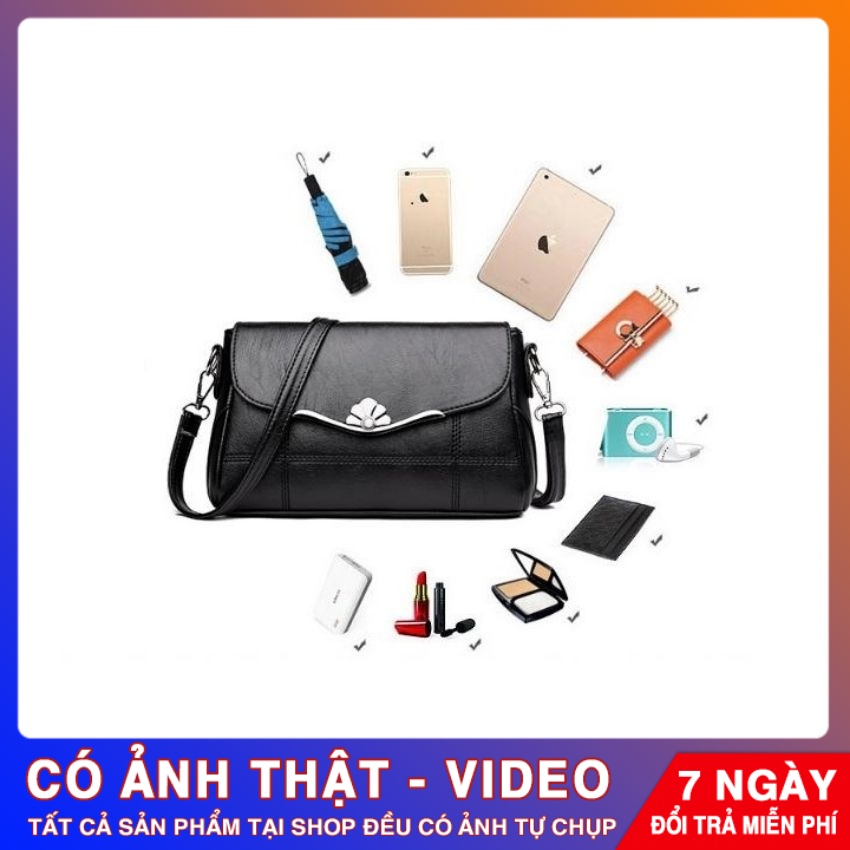 Túi xách đeo chéo nữ đẹp hoạ tiết viền bông hoa, chất liệu da mềm mịn, phù hợp đi chơi, đi làm, đi dạo phố TX017