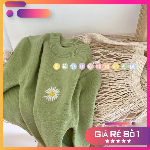 Áo len xuất Hàn cho bé 8-22kgchất len mềm đanh với họa tiết thêu hoa cúc hót hítHàng quảng châu