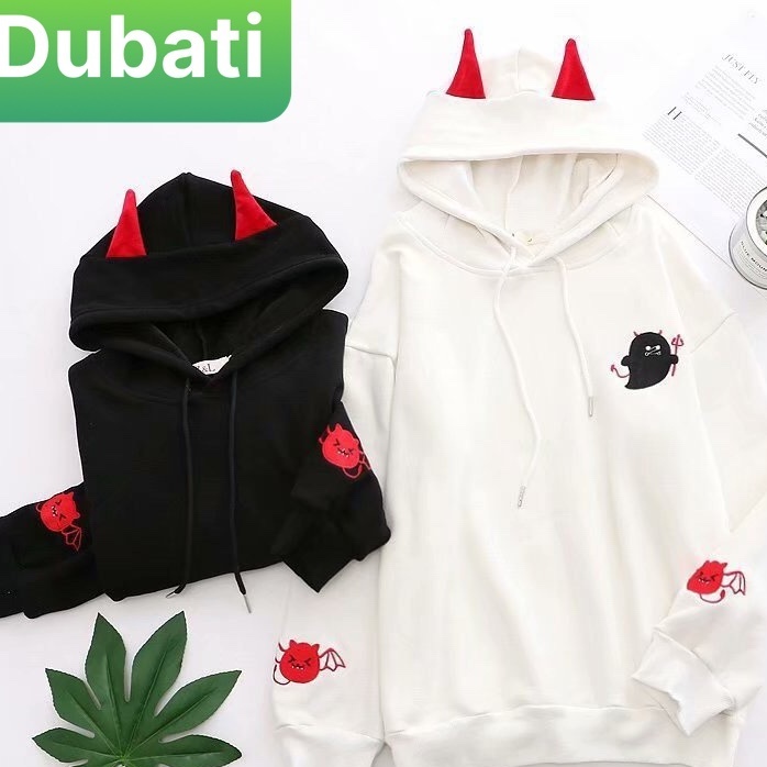 ÁO HOODIE, ÁO NỈ TAY DÀI CÓ MŨ NAM NỮ MA CUTE SIÊU XINH UNISEX - DUBATI FASHION