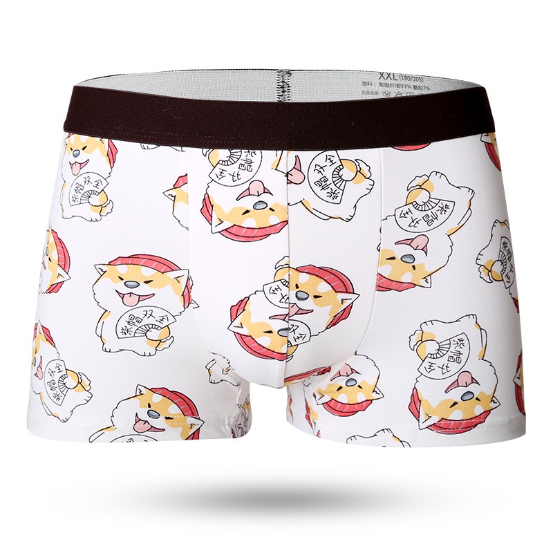 Quần Lót Boxer Thoáng Khí In Họa Tiết Hoạt Hình Dễ Thương Cho Nam