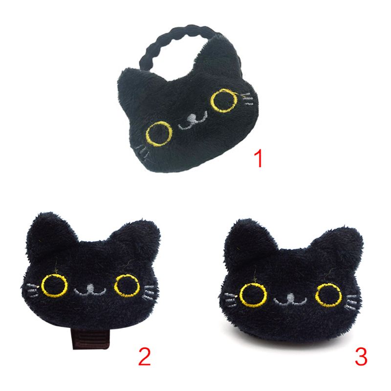 Kẹp Tóc Trang Trí Hình Mèo Đen 3D Mini Cho Nữ