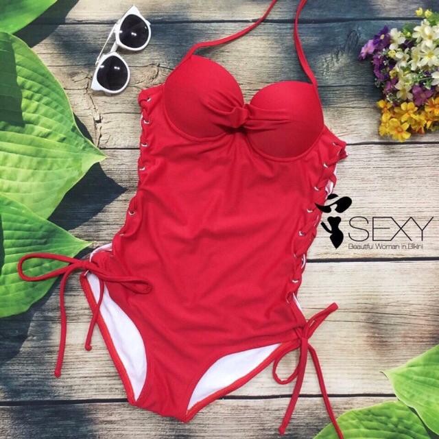 Bikini, Bộ Đồ Bơi Đi Biển Liền Thân, Một Mảnh Đan Đây 2 Bên BELLA MS41