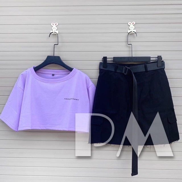 Áo croptop chữ nhỏ PM12