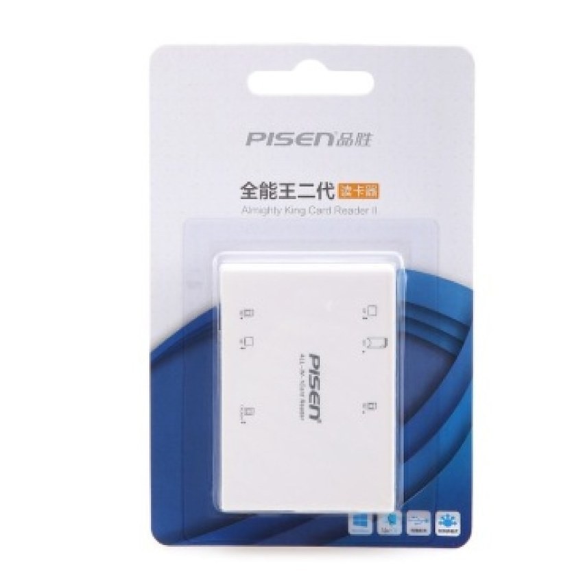 Đầu đọc thẻ nhớ Pisen All-in-1 USB 2.0 - 6 Slot (Trắng) | BigBuy360 - bigbuy360.vn