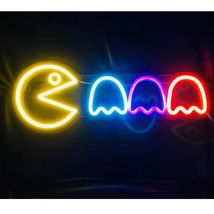Đèn trang trí led neon sign hình PACMAN, Quà tặng cực chất