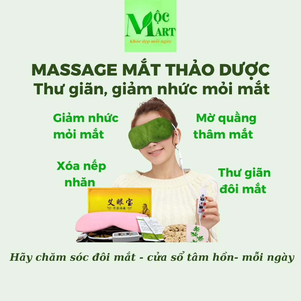 Túi chườm nóng mắt thảo dược thư giãn, giảm quầng thâm, nhức mỏi mắt ,đầu cắm USB tiện dụng, có hẹn giờ,chỉnh mức nhiệt