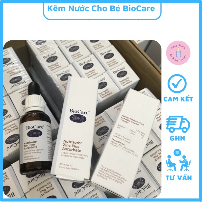 Kẽm Nước BioCare 30ml Tăng Đề Kháng, Hấp Thu Tốt Cho Bé Từ 3 Tháng