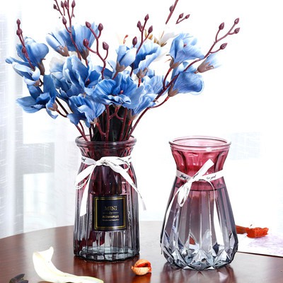【Bộ ba mảnh 】bình hoa thủy tinh trong suốt Bắc Âu trang trí phòng khách hoa cắm hoa khô nước nuôi bình hoa huệ tre Phú Q