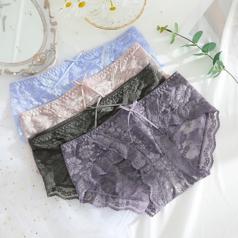 Quần lót ren hoa siêu mềm có size ML -2233