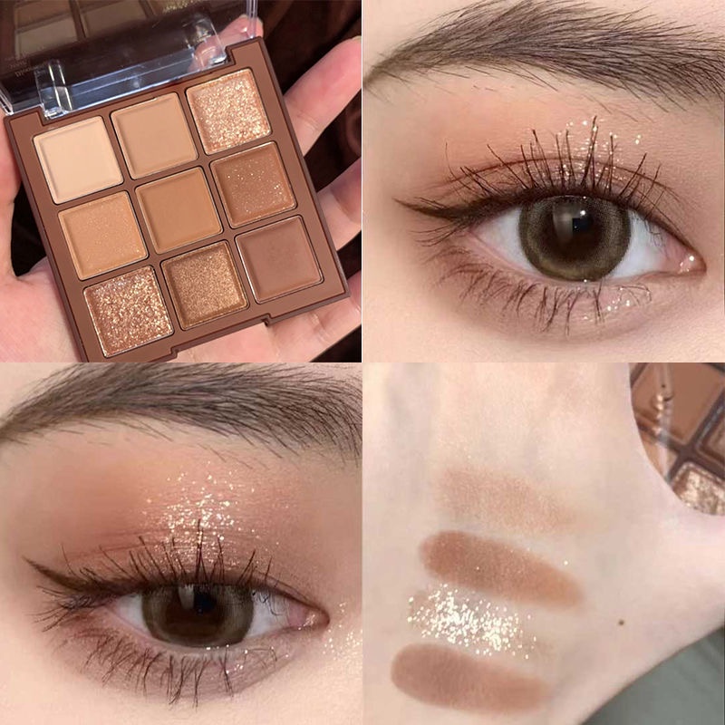 Bảng phấn mắt Herorange 9 màu chống thấm nước lâu trôi