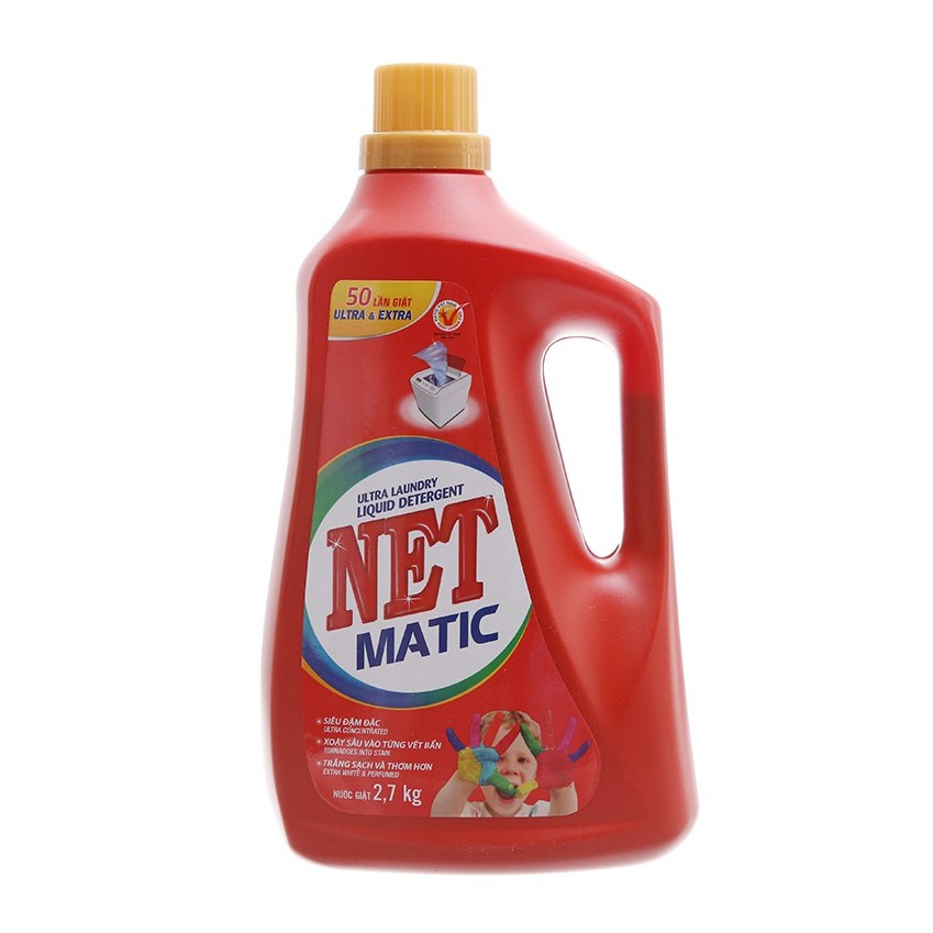 Nước giặt NET Matic ultra & extra chai 2.7kg