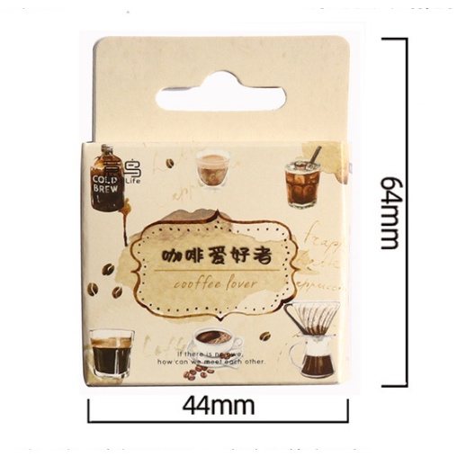 Hộp 46 sticker hình dán chủ đề cà phê coffee lover