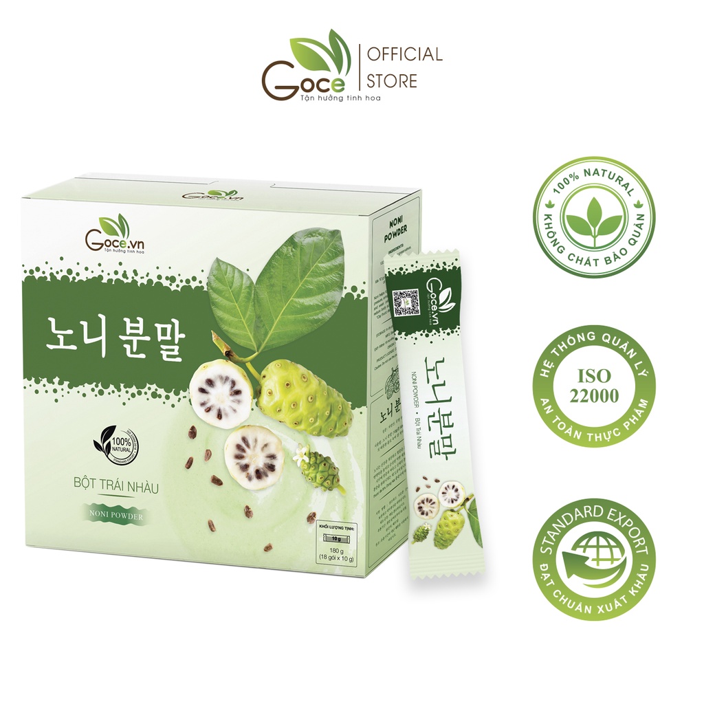 Bột trái nhàu nguyên chất Goce 180g (18 gói x 10 g)