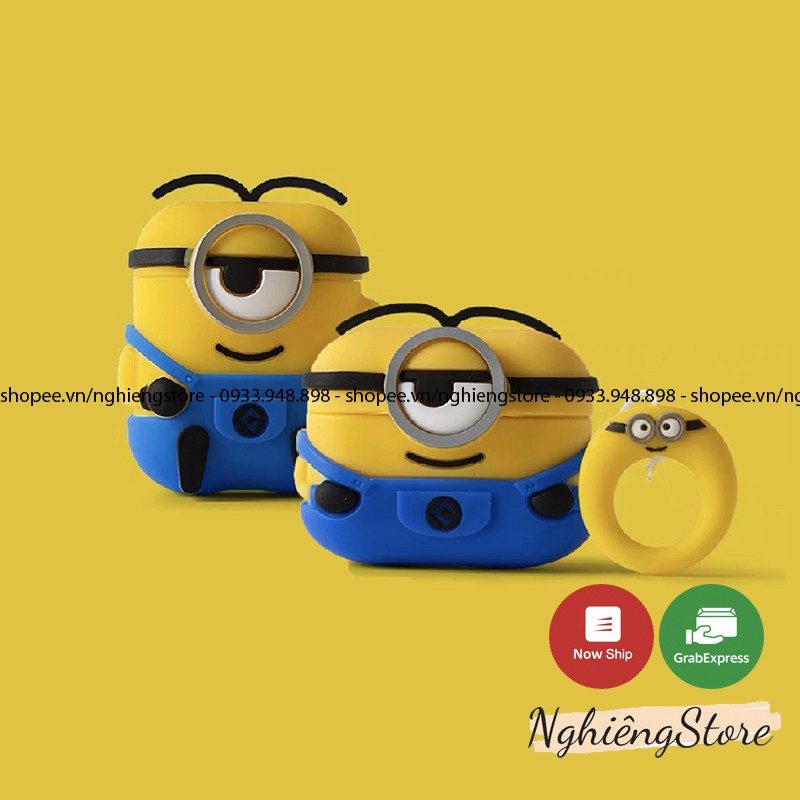 Case airpods Minion - vỏ bảo vệ hộp đựng tai nghe airpods 1/2/3/pro, i11, i12, i13 1034CAMIN