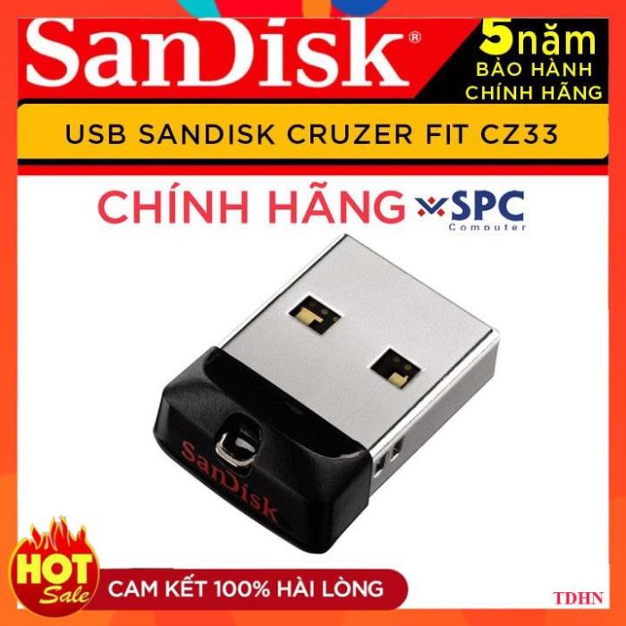 [Hãng] USB 32GB -16GB Sandisk CZ33 Mini bh 5 năm Vĩnh Xuân