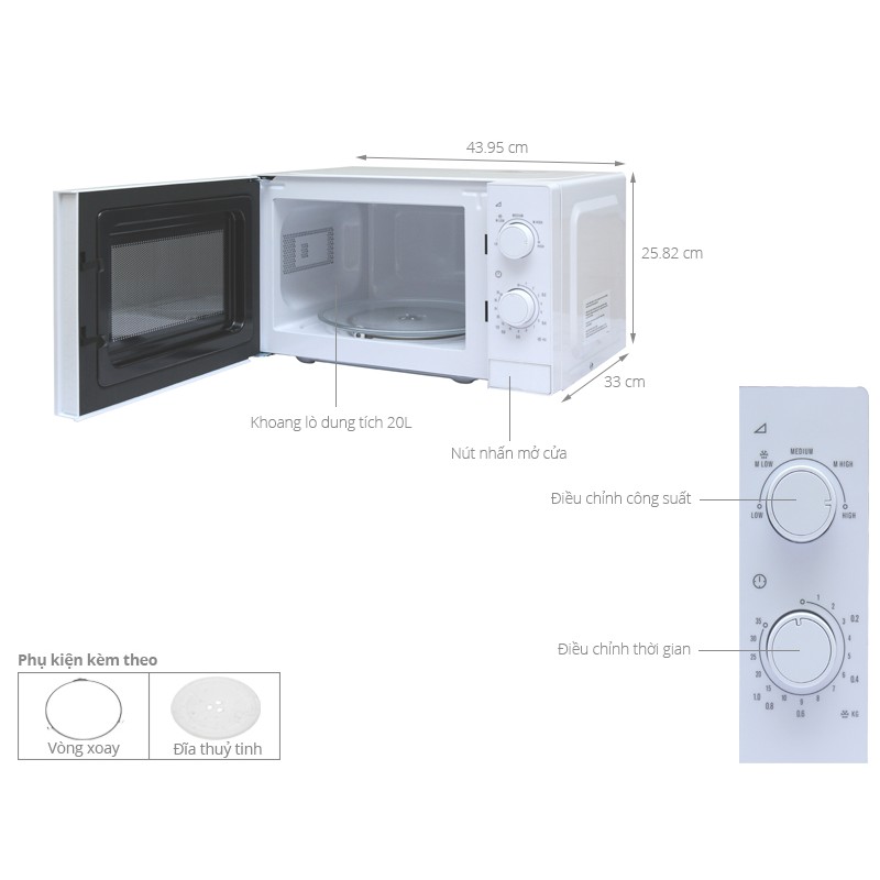 Lò vi sóng Electrolux EMM2022MW 20 lít