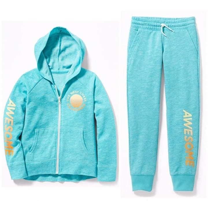 Bộ khoác nỉ kéo khoá Oldnavy BT BG đại, nỉ bông mỏng ah, hàng VNXK dư xịn. Sz 6y-16y. 20-60kg. Giá 205k