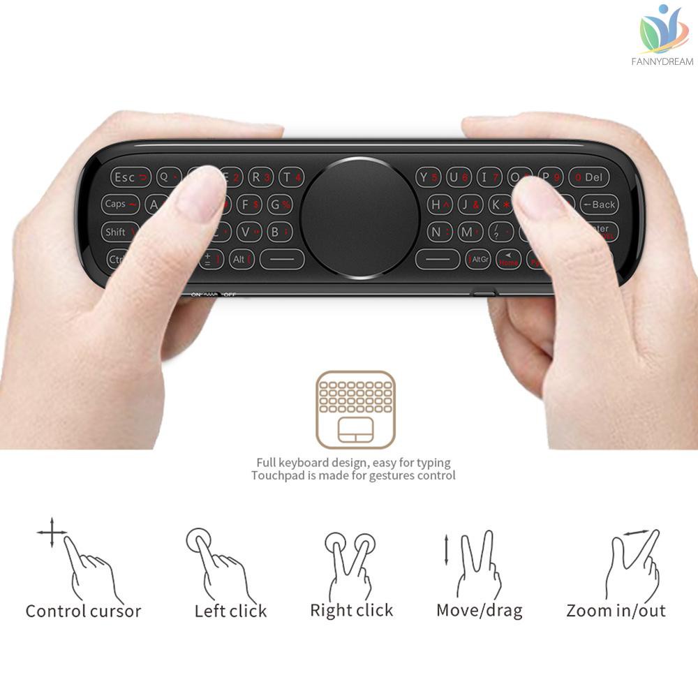 Bàn phím không dây Chuột bay kiêm bàn phím mini không dây Wechip W2 Pro điều khiển từ xa bằng giọng nói 2.4G có mic cho